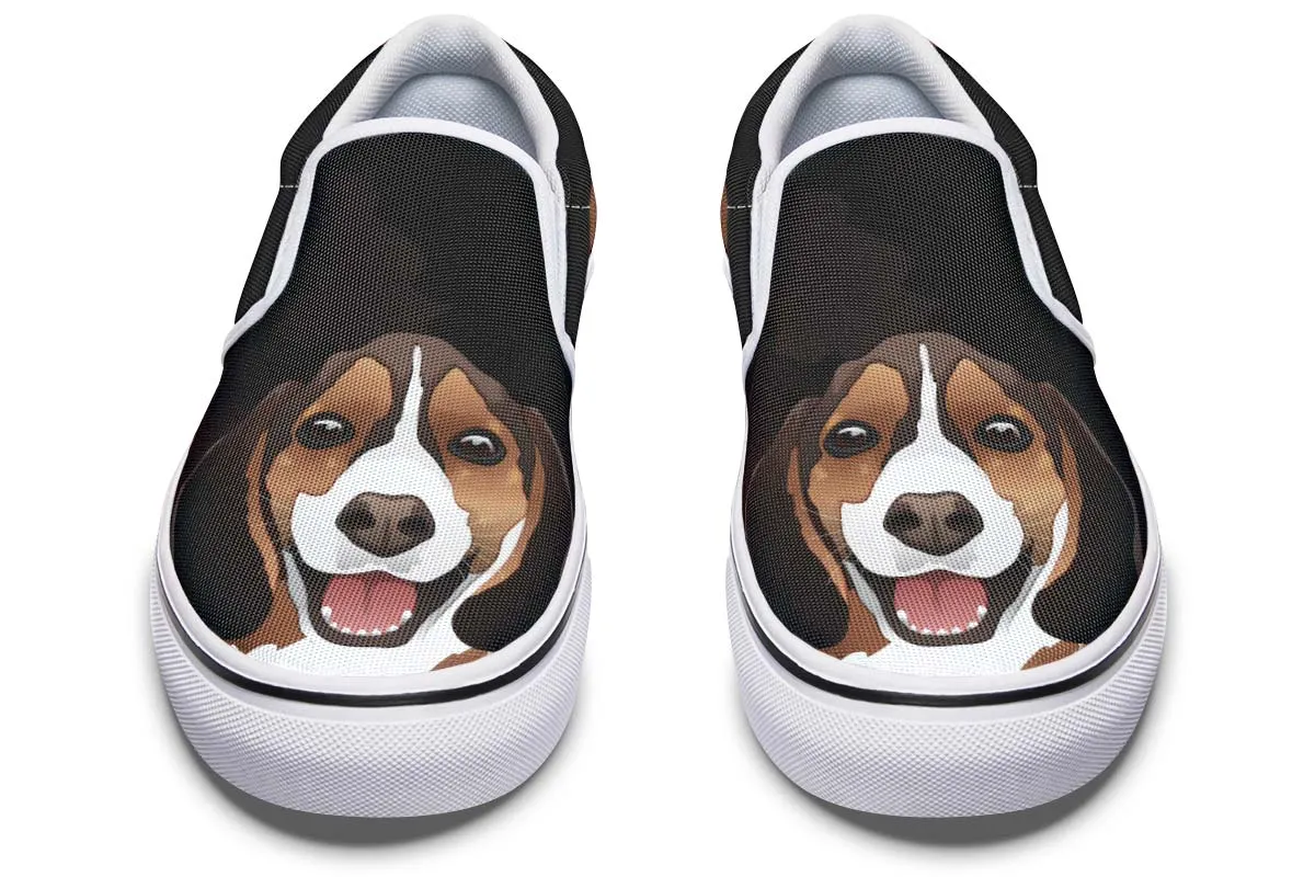Real Beagle Dog Slip-On Shoes