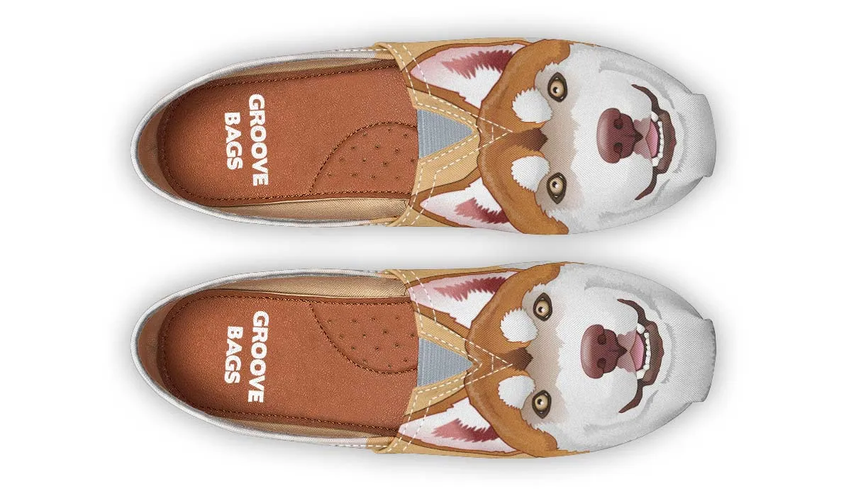 Real Brown Siberian Husky Casual Shoes