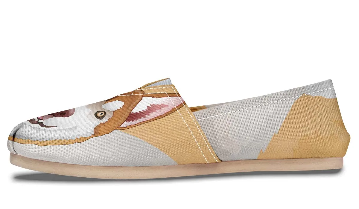 Real Brown Siberian Husky Casual Shoes