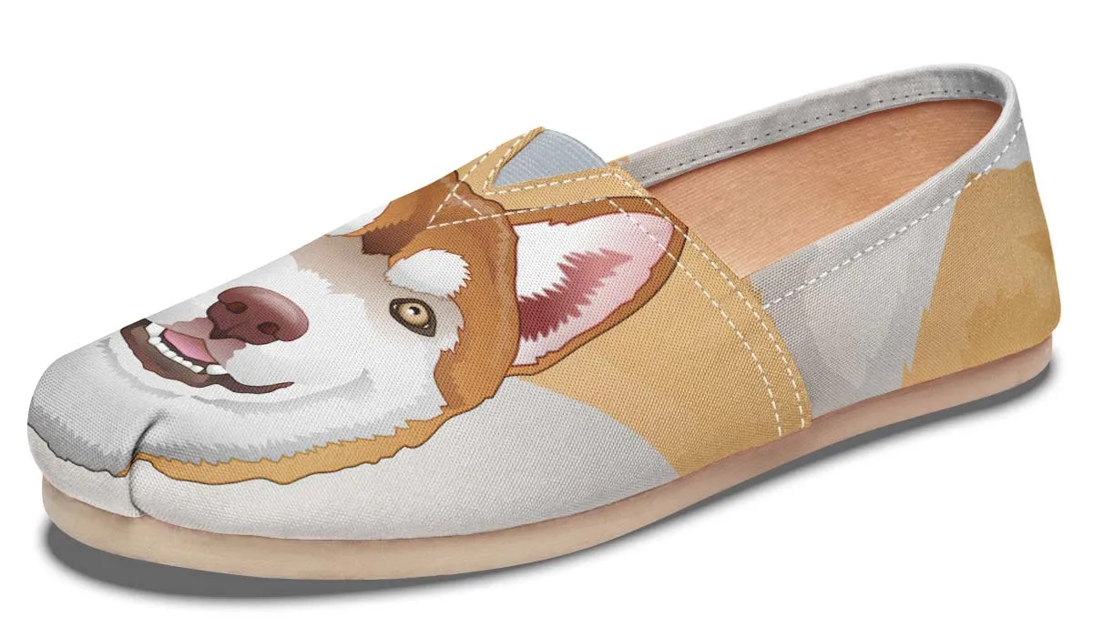 Real Brown Siberian Husky Casual Shoes