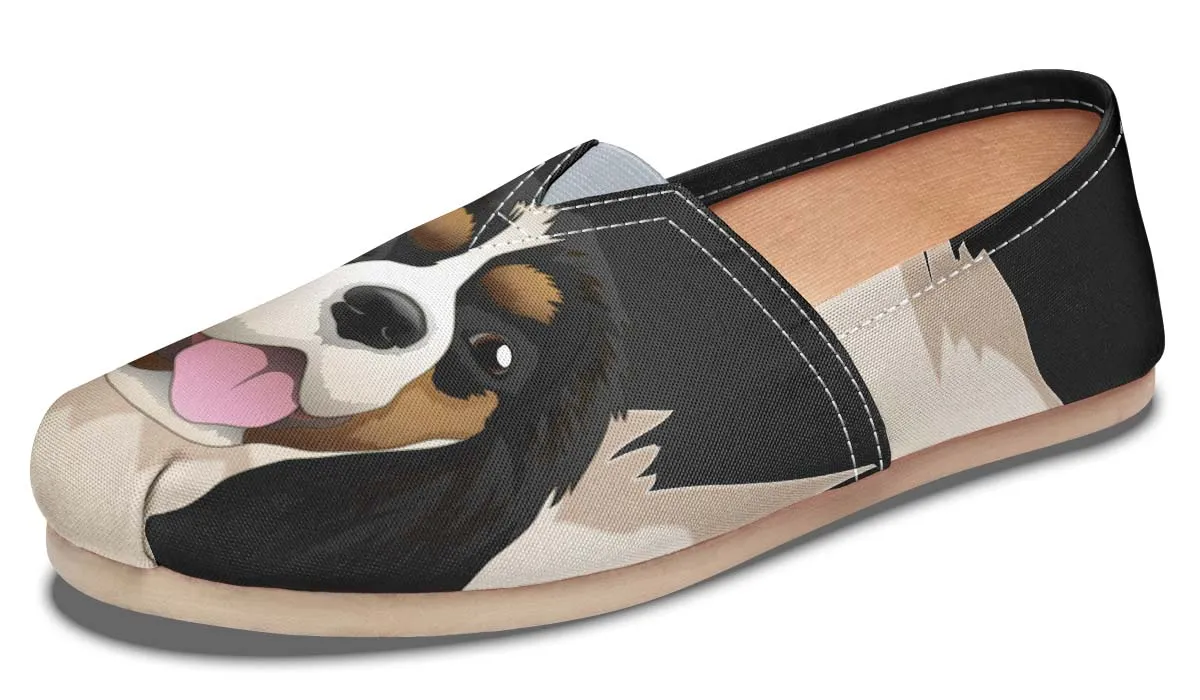 Real Cavalier King Charles Spaniel Black Casual Shoes