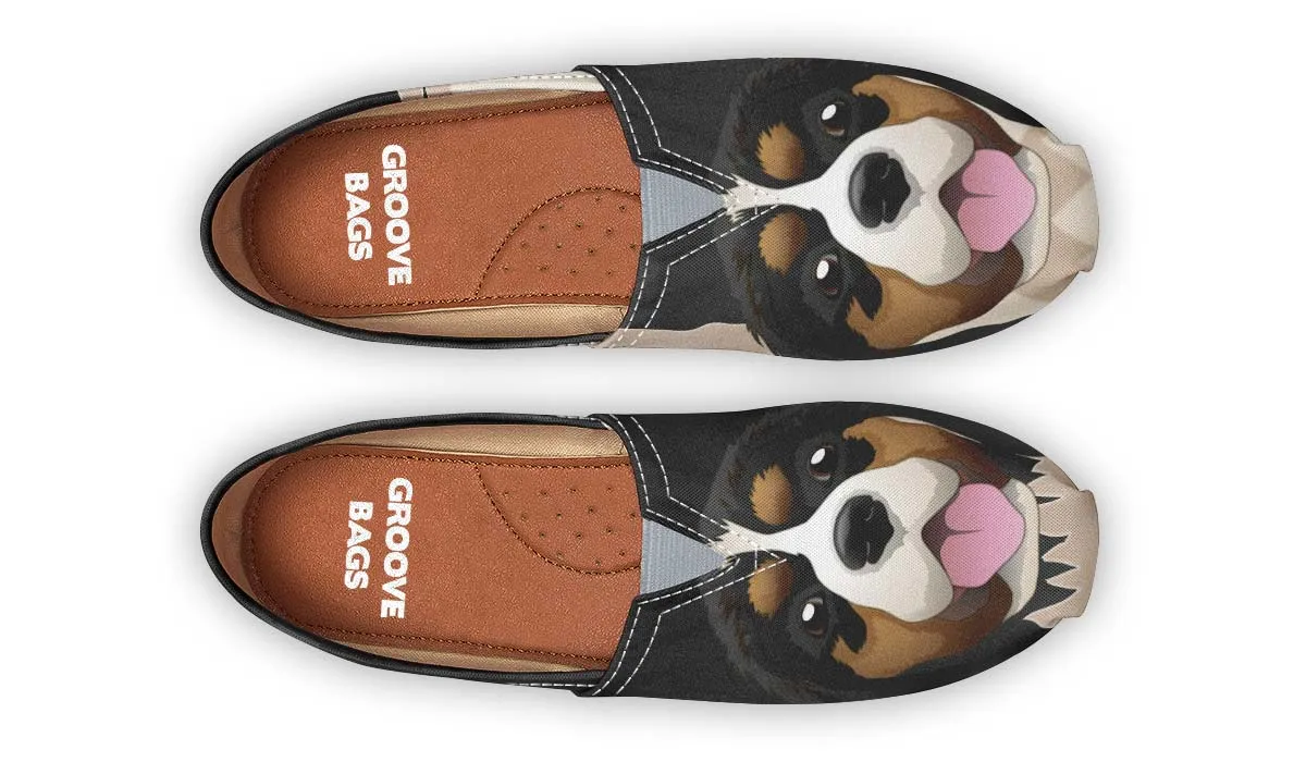 Real Cavalier King Charles Spaniel Black Casual Shoes