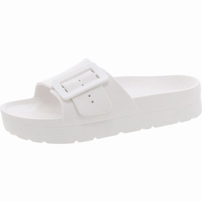 Remeee Womens Buckle Manmade Pool Slides