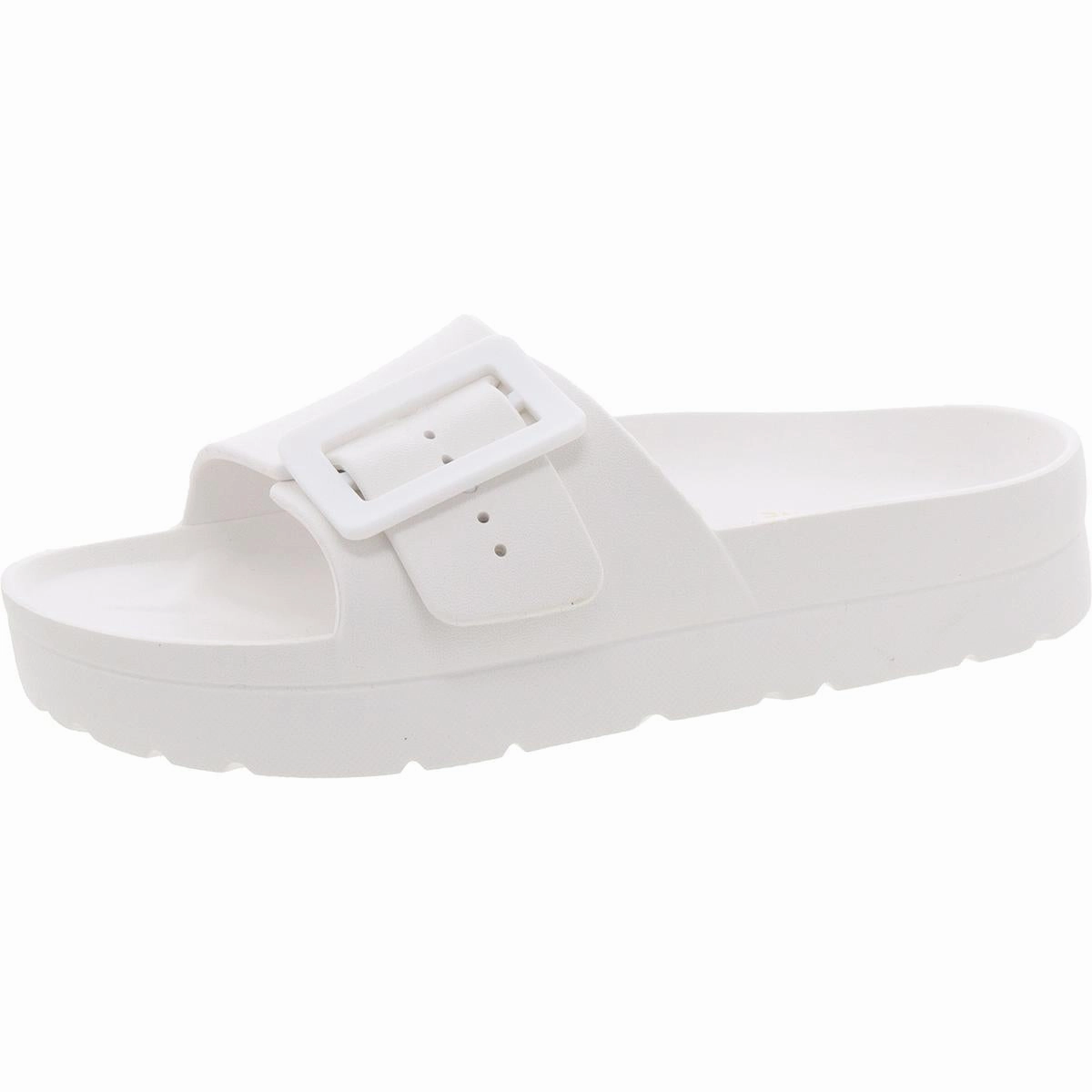 Remeee Womens Buckle Manmade Pool Slides