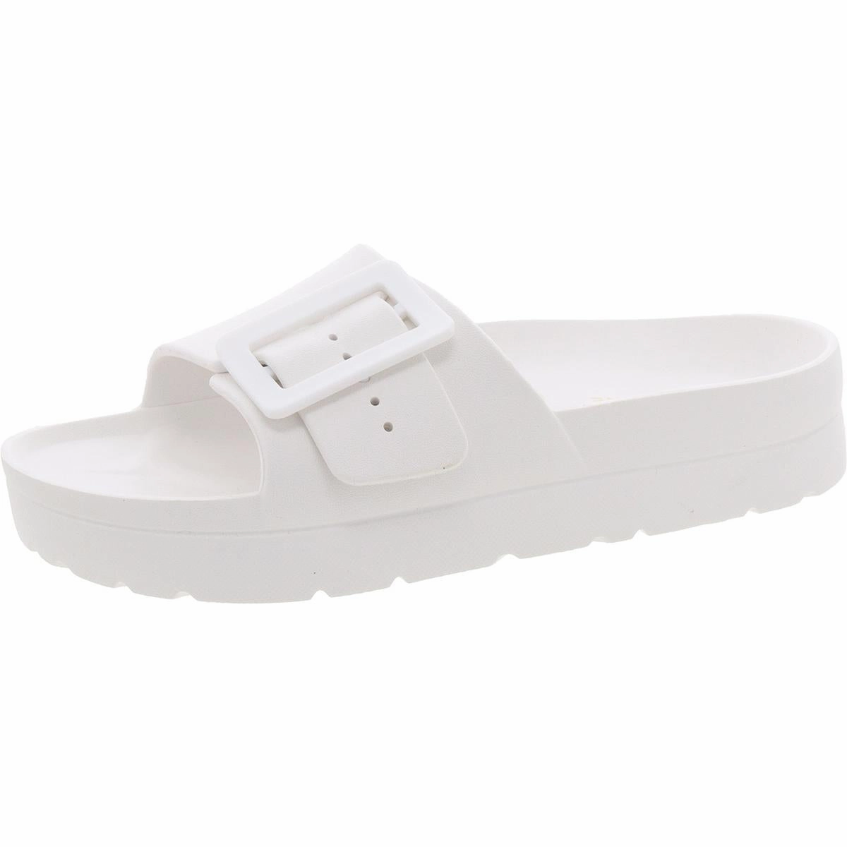 Remeee Womens Buckle Manmade Pool Slides