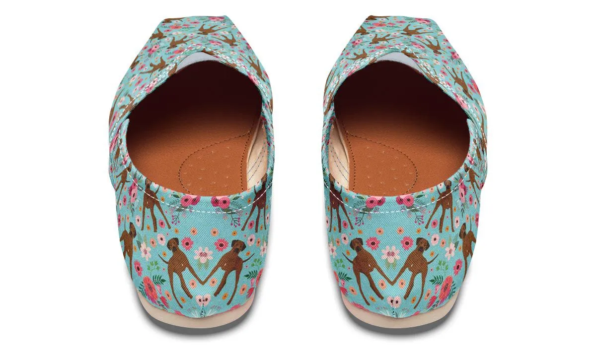 Rhodesian Ridgeback Flower Casual Shoes