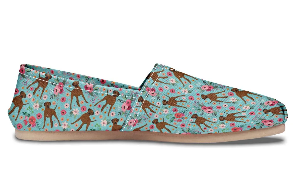 Rhodesian Ridgeback Flower Casual Shoes
