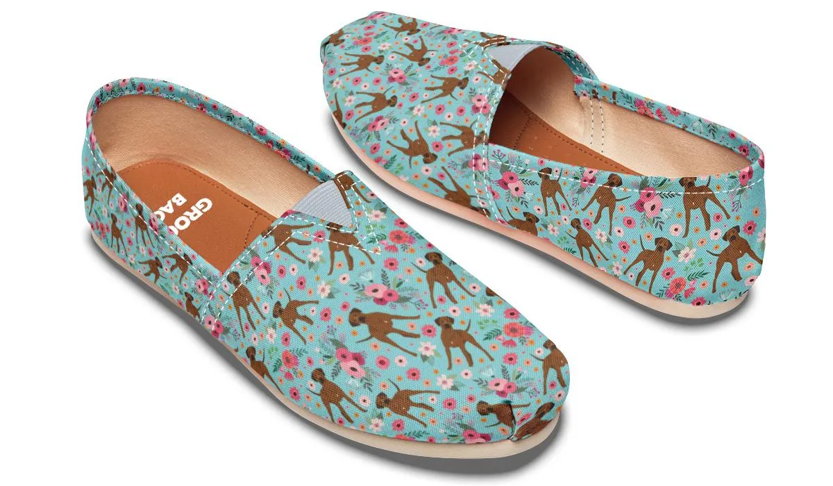 Rhodesian Ridgeback Flower Casual Shoes
