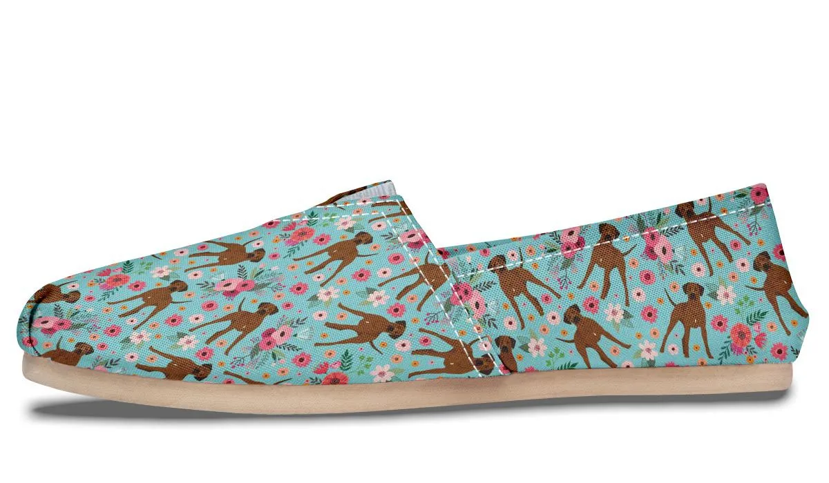 Rhodesian Ridgeback Flower Casual Shoes
