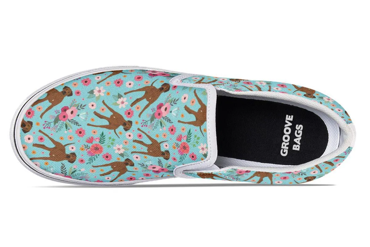Rhodesian Ridgeback Flower Slip-On Shoes