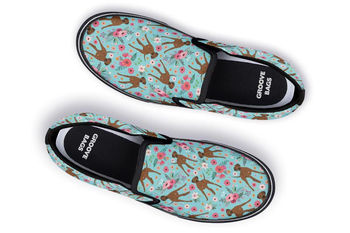 Rhodesian Ridgeback Flower Slip-On Shoes