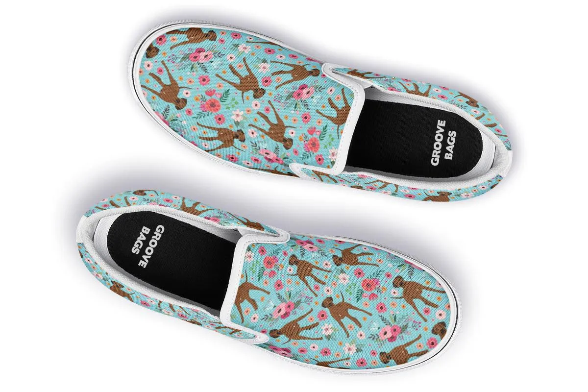 Rhodesian Ridgeback Flower Slip-On Shoes
