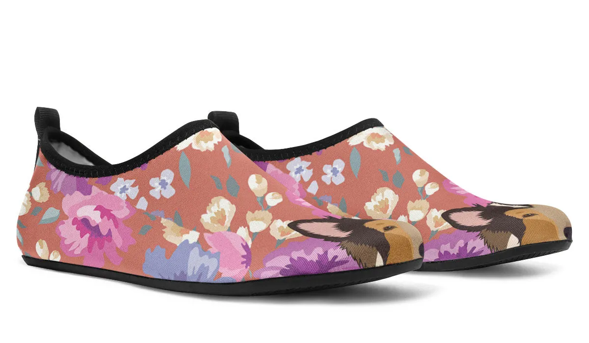 Rough Collie Dog Portrait Aqua Barefoot Shoes