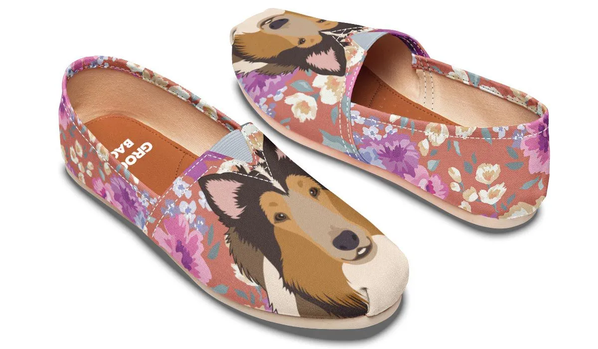 Rough Collie Dog Portrait Casual Shoes