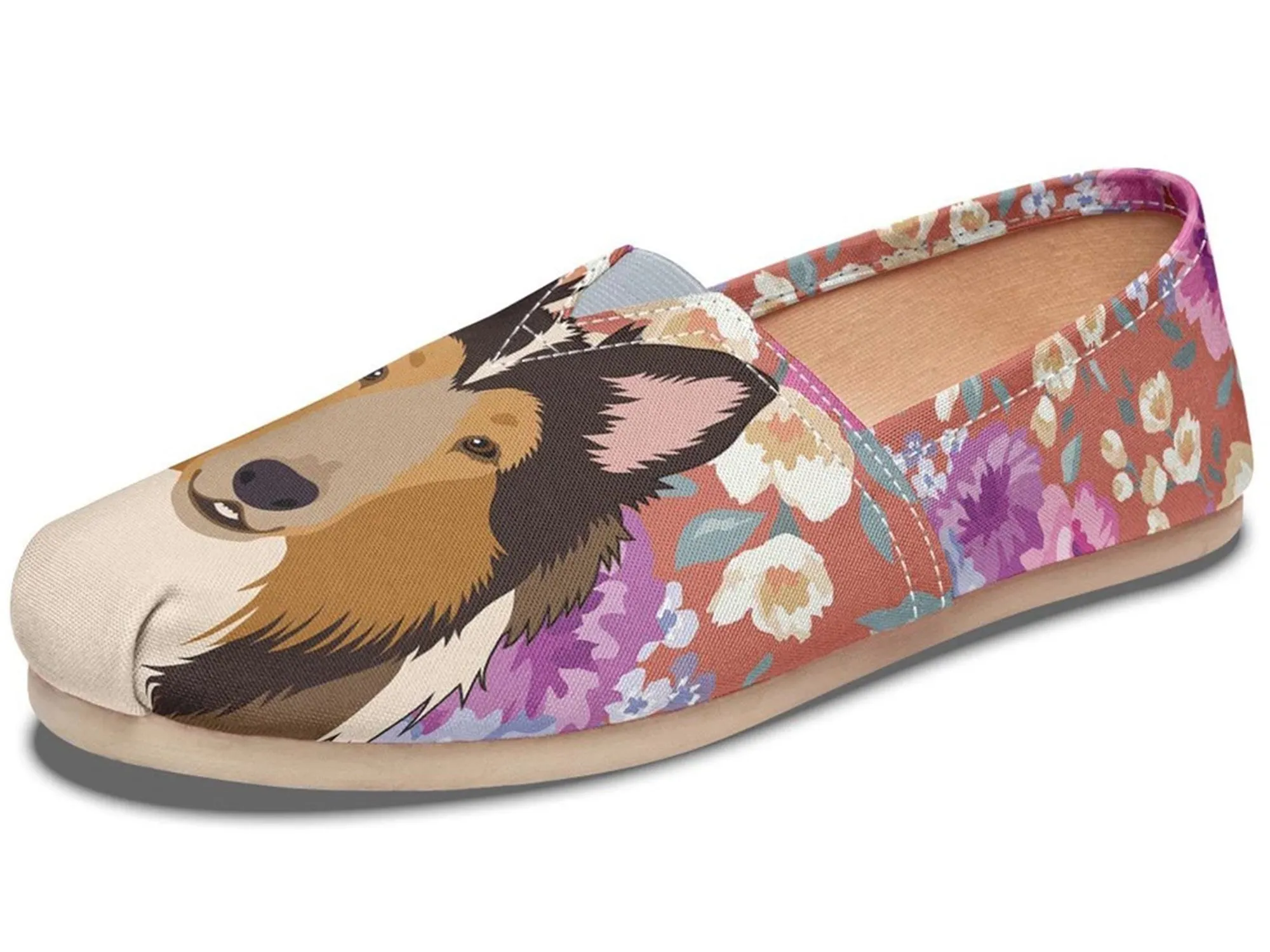 Rough Collie Dog Portrait Casual Shoes