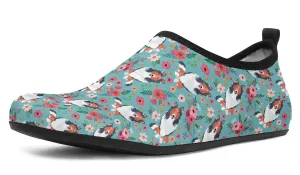 Rough Collie Flower Aqua Barefoot Shoes