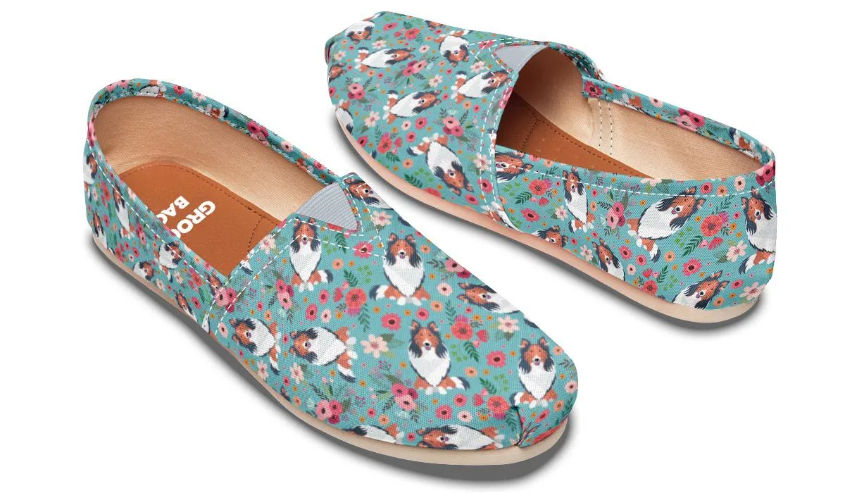 Rough Collie Flower Casual Shoes