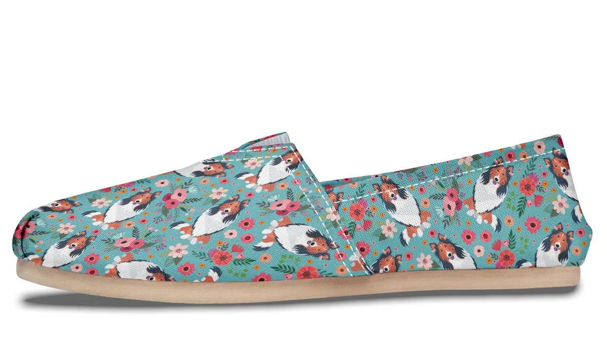 Rough Collie Flower Casual Shoes
