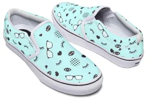 Rx Eye Glasses Pattern Slip-On Shoes