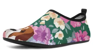 Saint Bernard Dog Portrait Aqua Barefoot Shoes