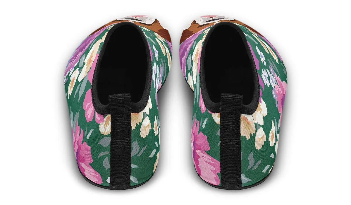 Saint Bernard Dog Portrait Aqua Barefoot Shoes