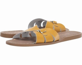Salt Water Sandal by Hoy Shoes Classic Slide Girls US 9 Mustard Leather KHD933