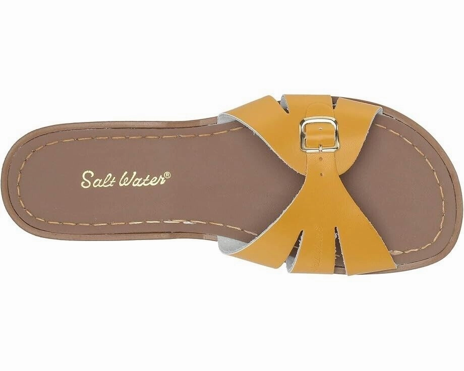 Salt Water Sandal by Hoy Shoes Classic Slide Girls US 9 Mustard Leather KHD933