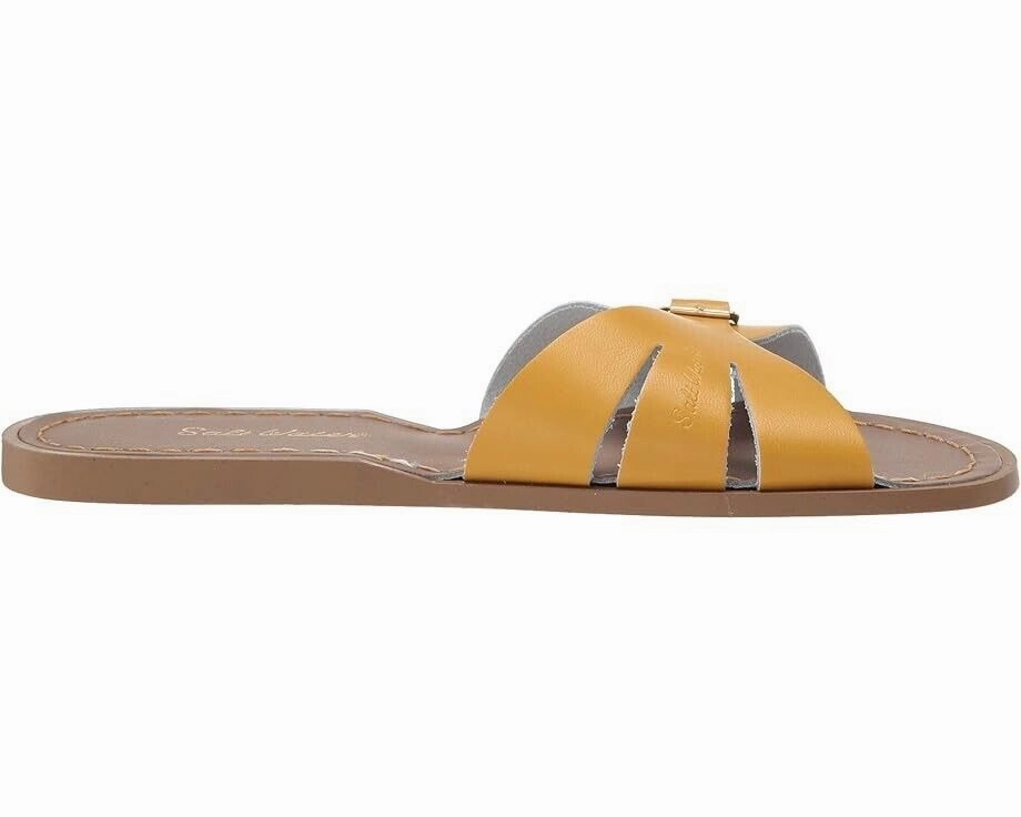 Salt Water Sandal by Hoy Shoes Classic Slide Girls US 9 Mustard Leather KHD933