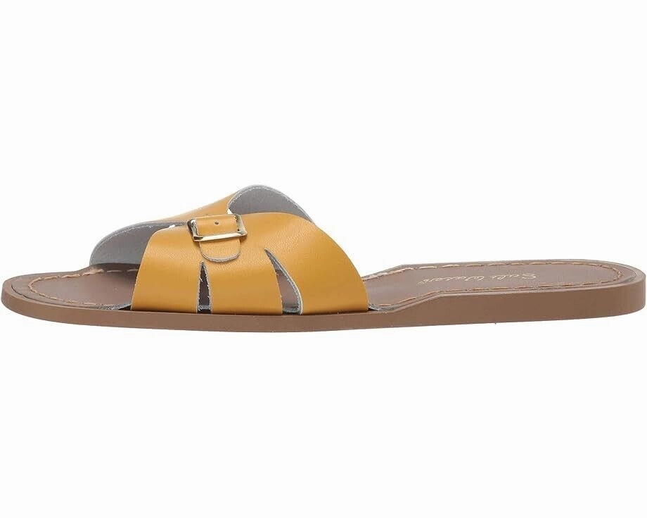 Salt Water Sandal by Hoy Shoes Classic Slide Girls US 9 Mustard Leather KHD933