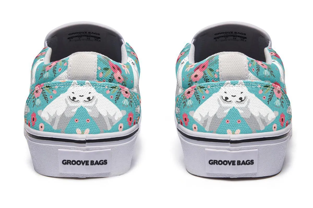 Samoyed Flower Slip-On Shoes