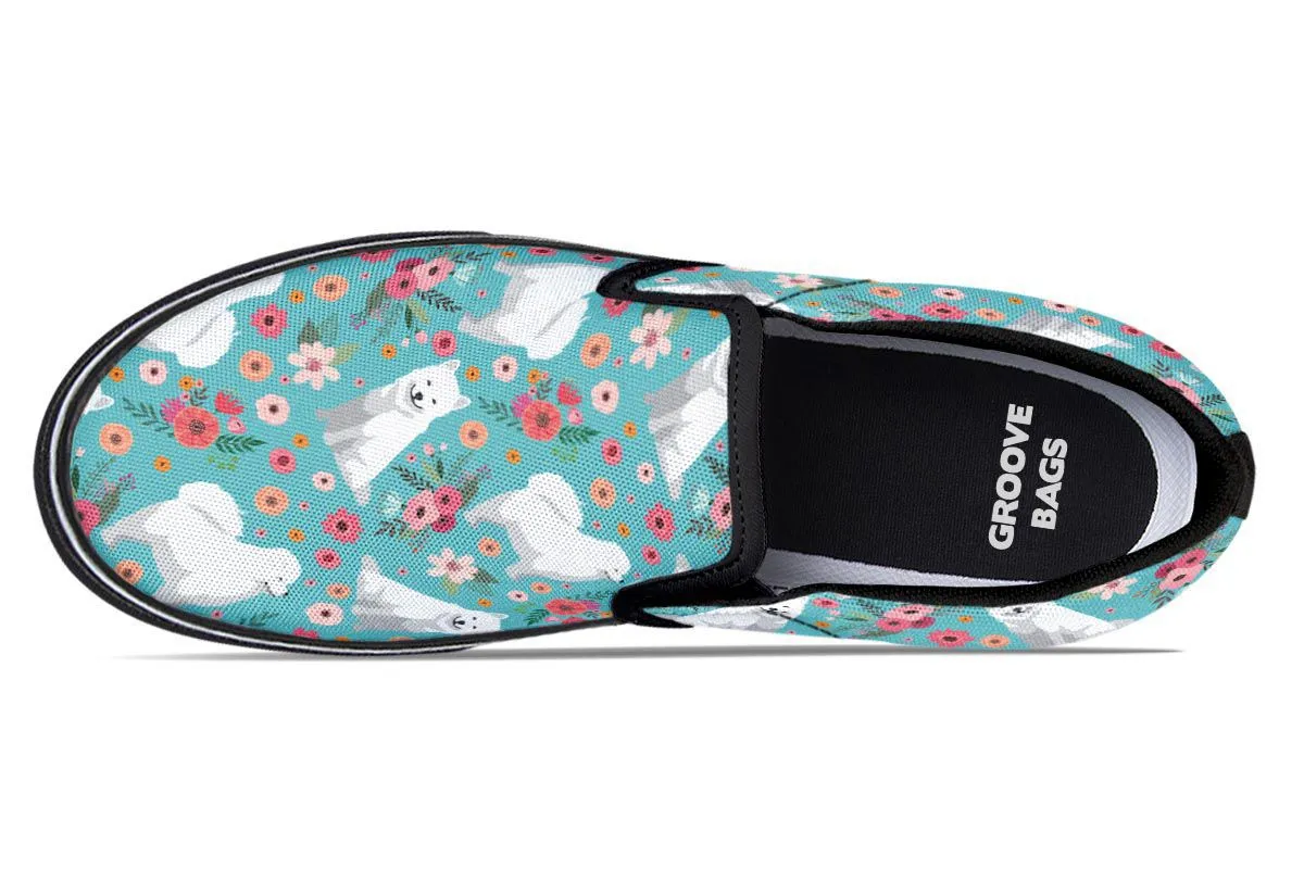 Samoyed Flower Slip-On Shoes