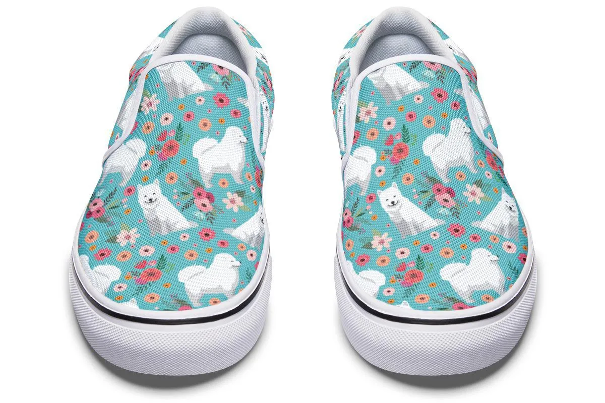 Samoyed Flower Slip-On Shoes