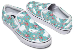Samoyed Flower Slip-On Shoes