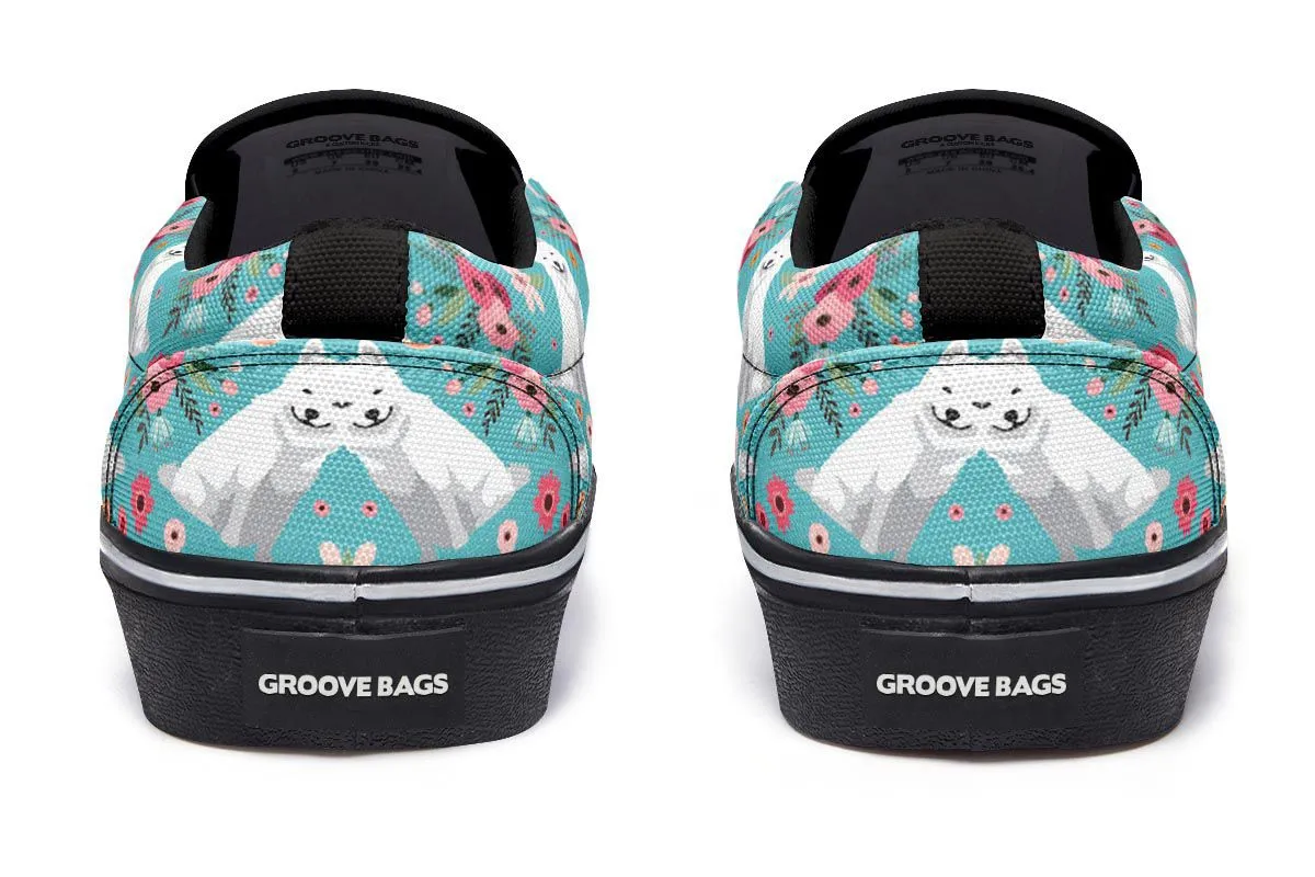 Samoyed Flower Slip-On Shoes