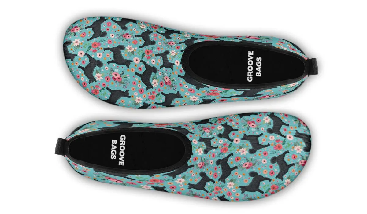 Schipperke Flower Aqua Barefoot Shoes