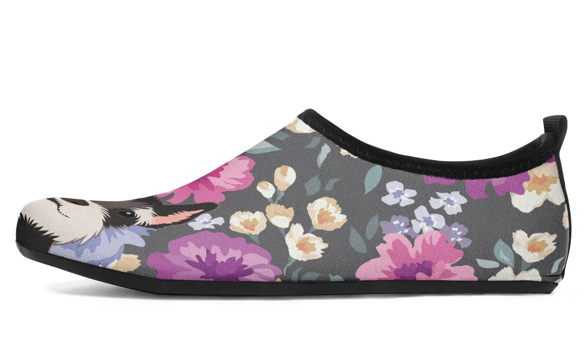Schnauzer Dog Portrait Aqua Barefoot Shoes