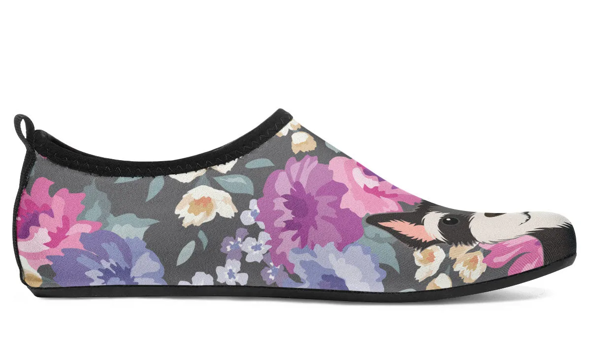 Schnauzer Dog Portrait Aqua Barefoot Shoes