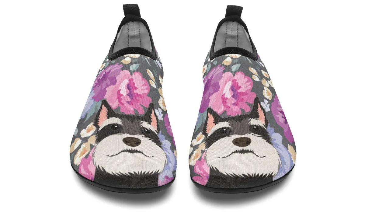 Schnauzer Dog Portrait Aqua Barefoot Shoes