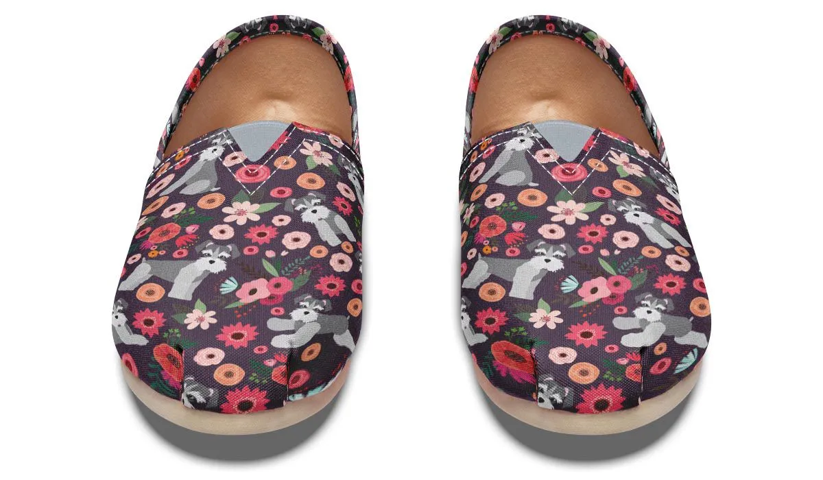 Schnauzer Flower Casual Shoes