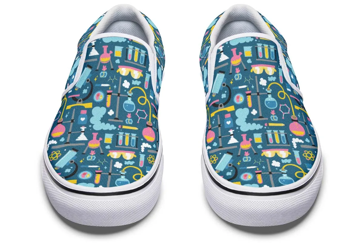 Science Lab Pattern Slip-On Shoes
