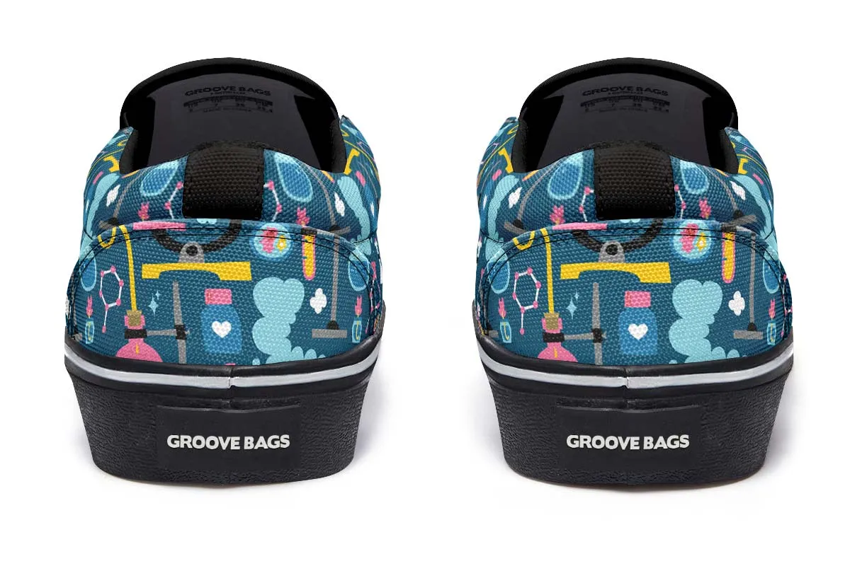 Science Lab Pattern Slip-On Shoes