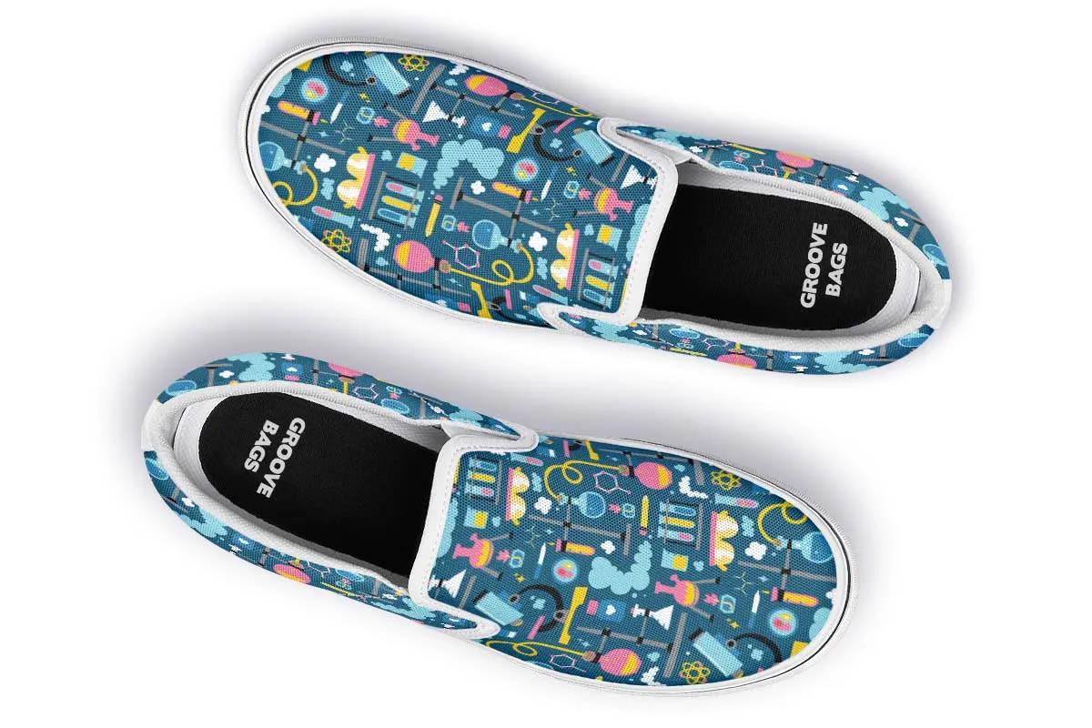Science Lab Pattern Slip-On Shoes
