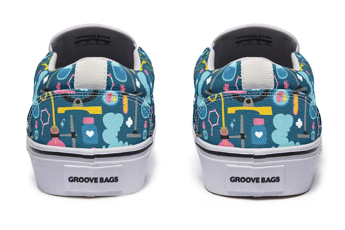 Science Lab Pattern Slip-On Shoes