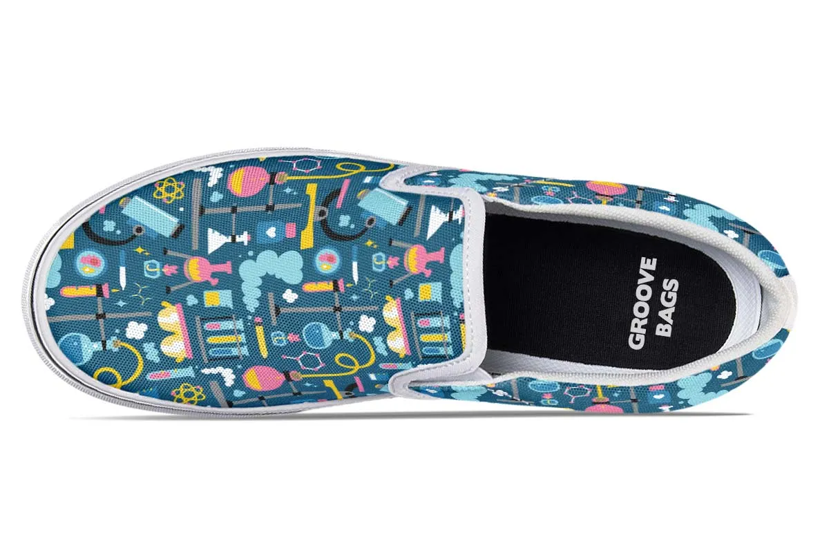 Science Lab Pattern Slip-On Shoes