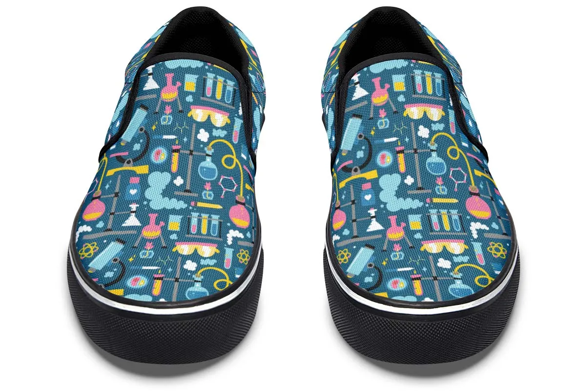 Science Lab Pattern Slip-On Shoes