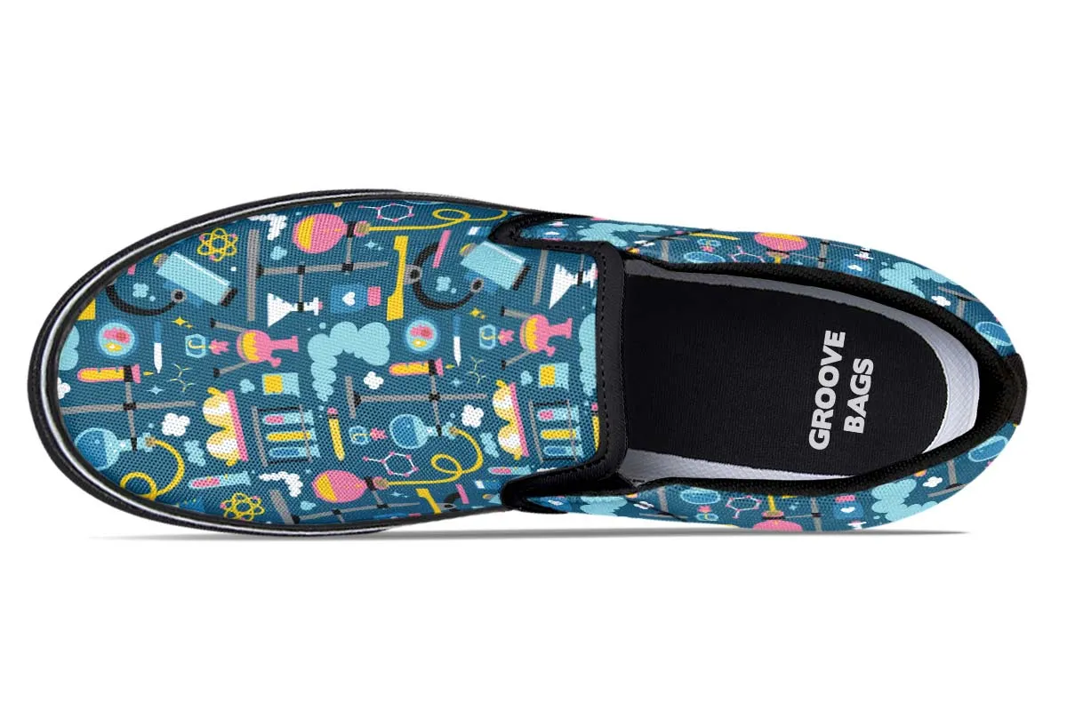 Science Lab Pattern Slip-On Shoes