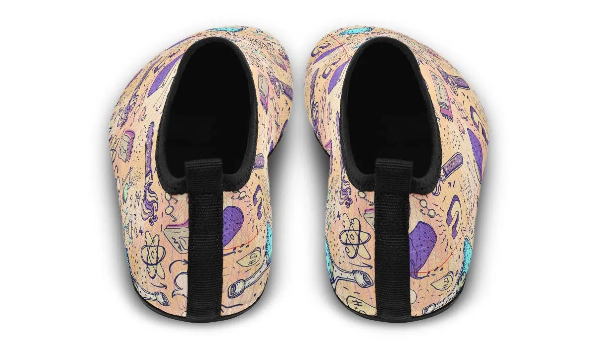 Science Lover Pattern Aqua Barefoot Shoes