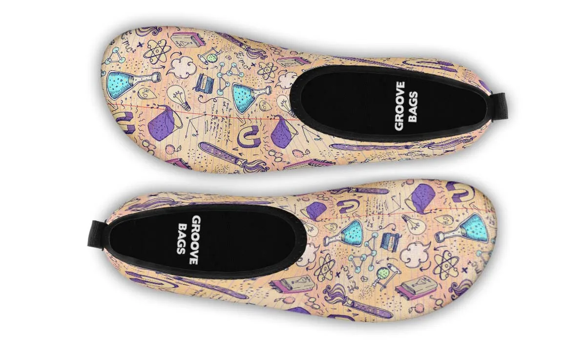 Science Lover Pattern Aqua Barefoot Shoes