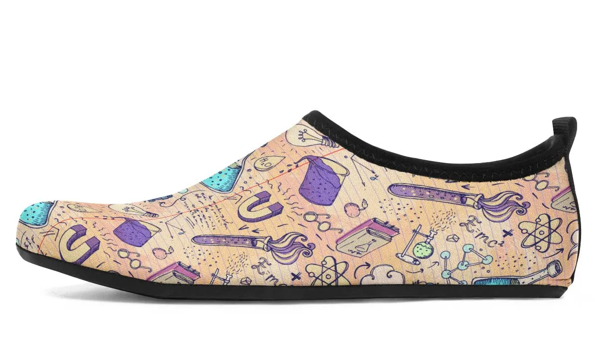 Science Lover Pattern Aqua Barefoot Shoes