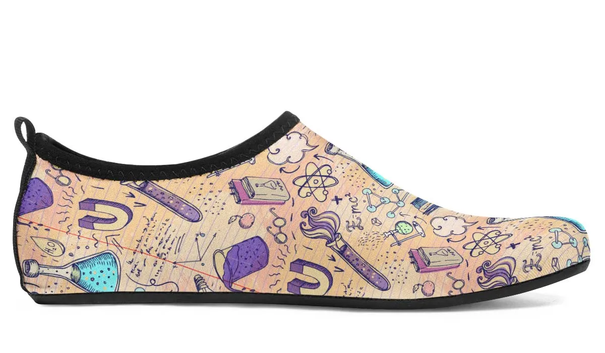 Science Lover Pattern Aqua Barefoot Shoes